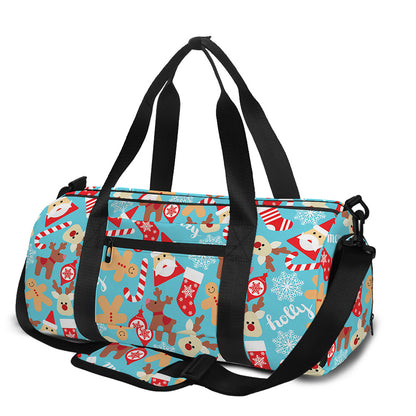 Cute Christmas Elements Pattern Print Gym Bag