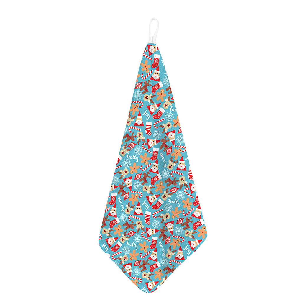 Cute Christmas Elements Pattern Print Hand Towel