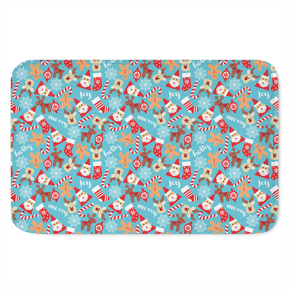 Cute Christmas Elements Pattern Print Indoor Door Mat