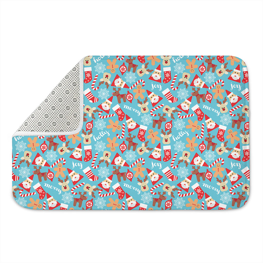 Cute Christmas Elements Pattern Print Indoor Door Mat
