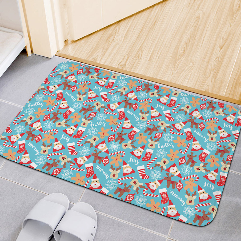Cute Christmas Elements Pattern Print Indoor Door Mat