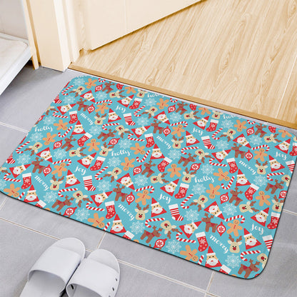 Cute Christmas Elements Pattern Print Indoor Door Mat