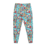 Cute Christmas Elements Pattern Print Jogger Pants
