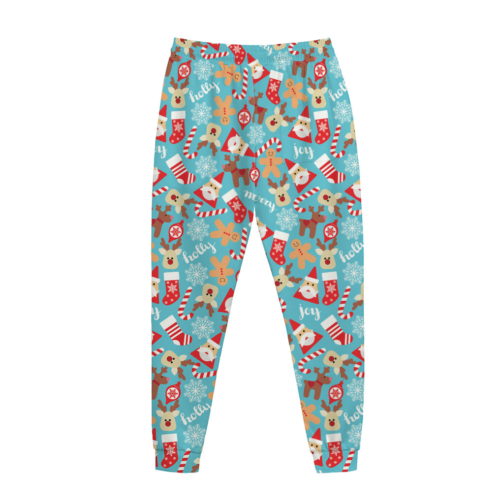 Cute Christmas Elements Pattern Print Jogger Pants