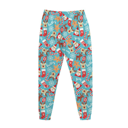 Cute Christmas Elements Pattern Print Jogger Pants