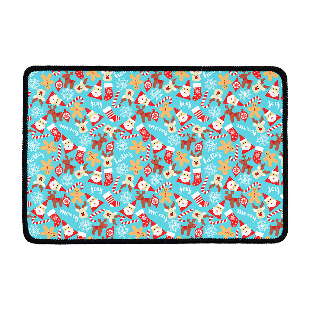 Cute Christmas Elements Pattern Print Kitchen Mat