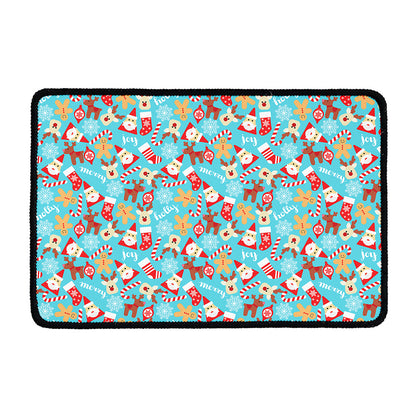 Cute Christmas Elements Pattern Print Kitchen Mat