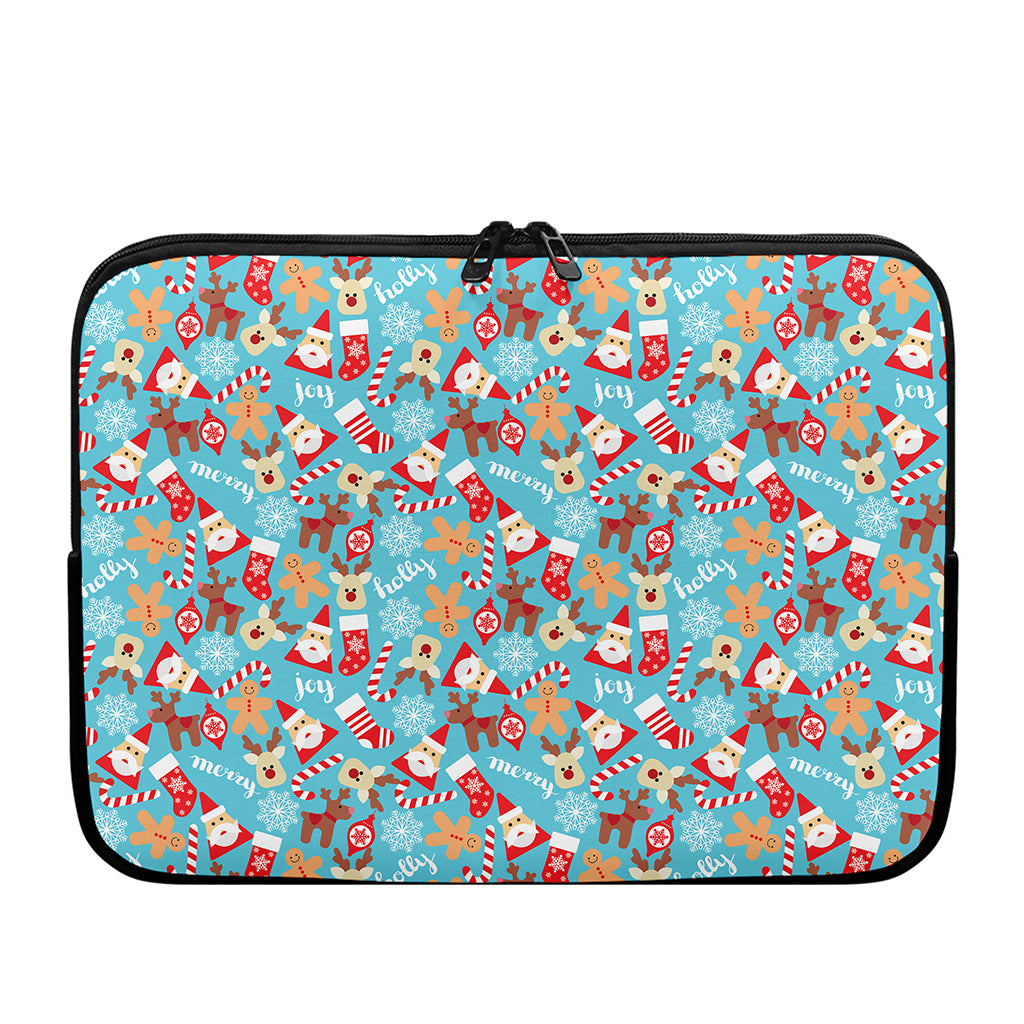 Cute Christmas Elements Pattern Print Laptop Sleeve