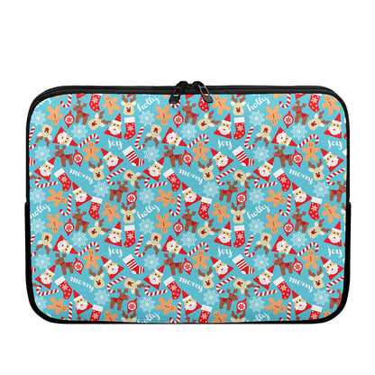Cute Christmas Elements Pattern Print Laptop Sleeve