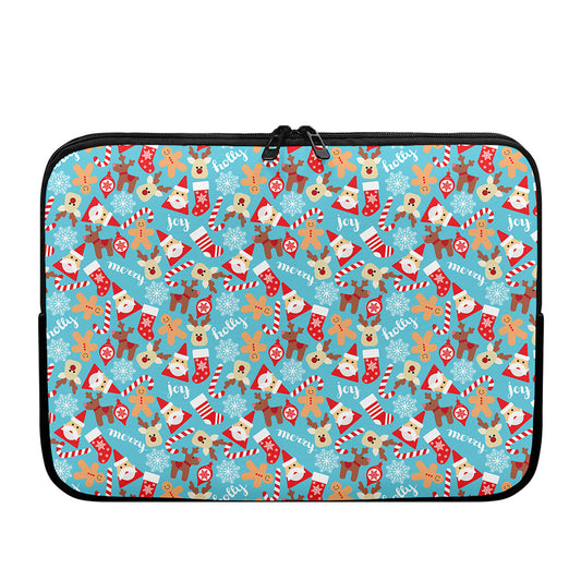 Cute Christmas Elements Pattern Print Laptop Sleeve