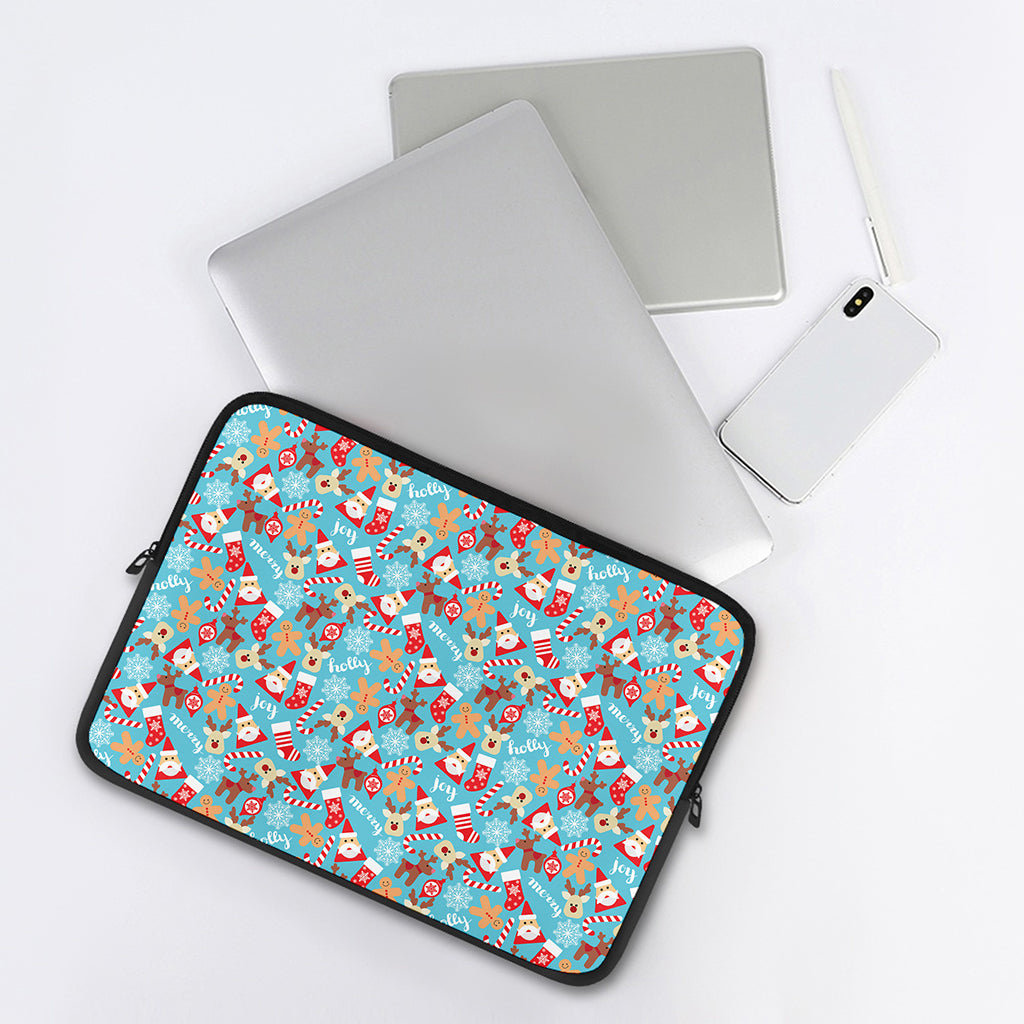 Cute Christmas Elements Pattern Print Laptop Sleeve