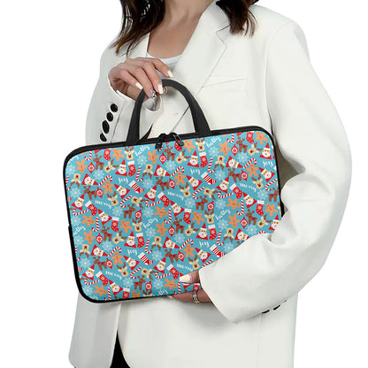 Cute Christmas Elements Pattern Print Laptop Sleeve With Handle