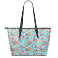 Cute Christmas Elements Pattern Print Leather Tote Bag With Zipper
