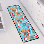 Cute Christmas Elements Pattern Print Long Kitchen Mat