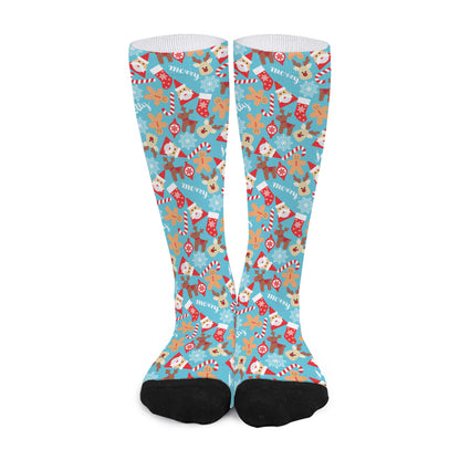 Cute Christmas Elements Pattern Print Long Socks