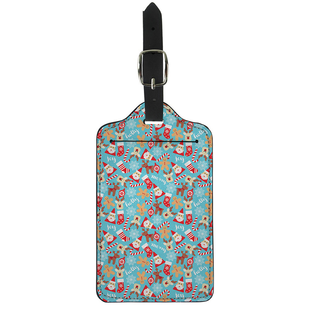 Cute Christmas Elements Pattern Print Luggage Tag