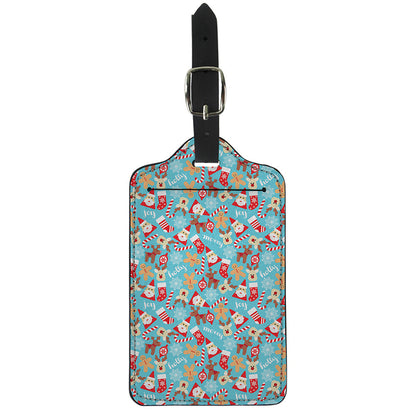 Cute Christmas Elements Pattern Print Luggage Tag
