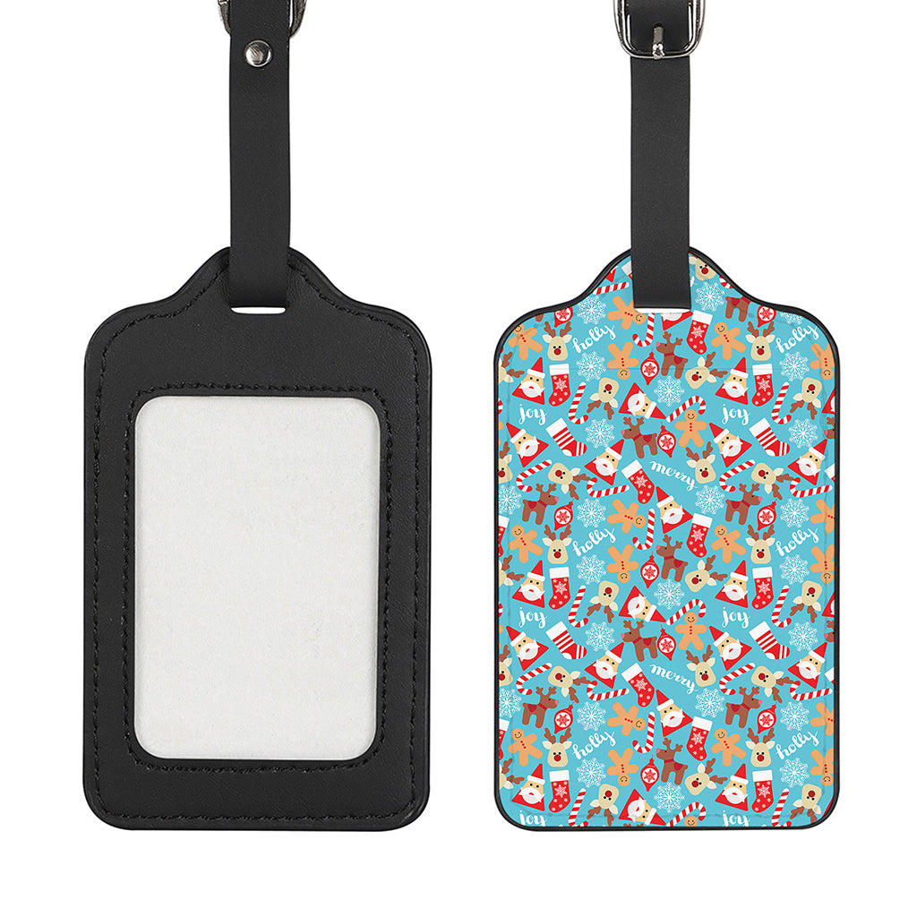Cute Christmas Elements Pattern Print Luggage Tag