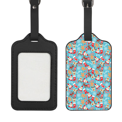 Cute Christmas Elements Pattern Print Luggage Tag