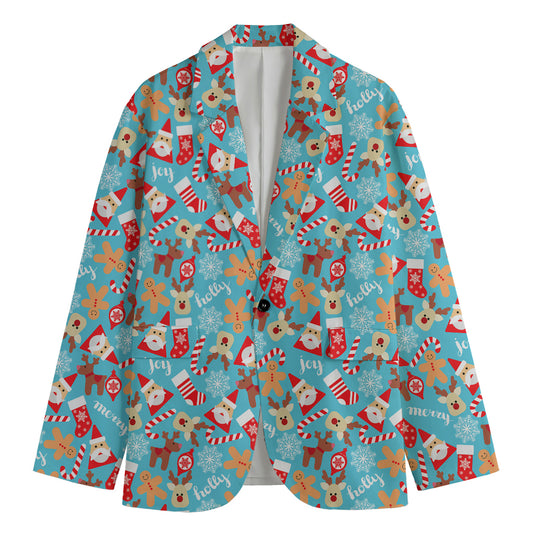 Cute Christmas Elements Pattern Print Men's Blazer