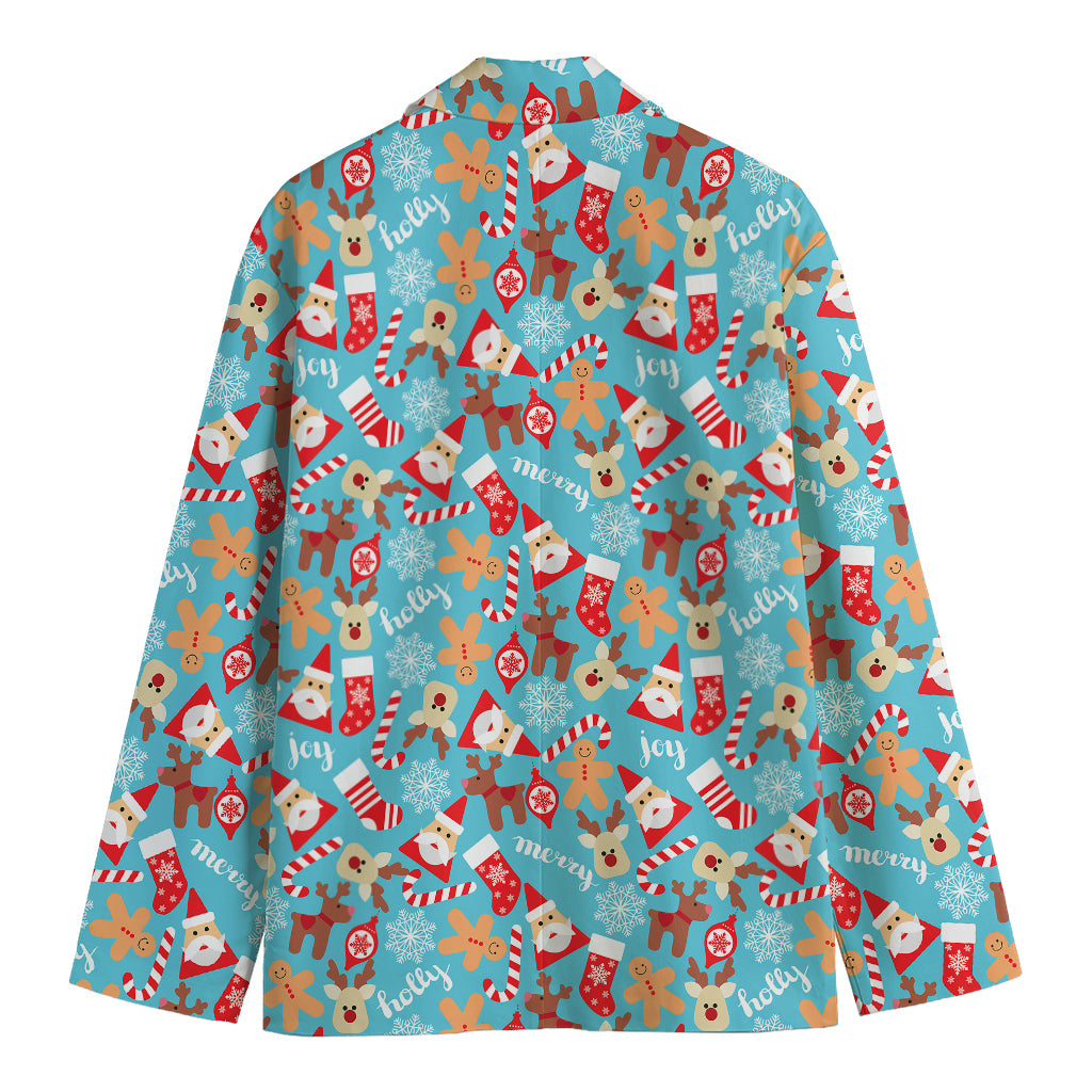 Cute Christmas Elements Pattern Print Men's Blazer