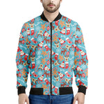 Cute Christmas Elements Pattern Print Men's Bomber Jacket