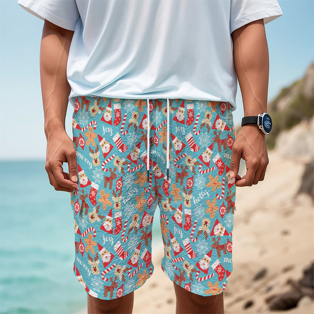 Cute Christmas Elements Pattern Print Men's Cargo Shorts