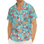 Cute Christmas Elements Pattern Print Men's Deep V-Neck Shirt