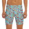 Cute Christmas Elements Pattern Print Men's Long Boxer Briefs