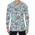Cute Christmas Elements Pattern Print Men's Long Sleeve T-Shirt
