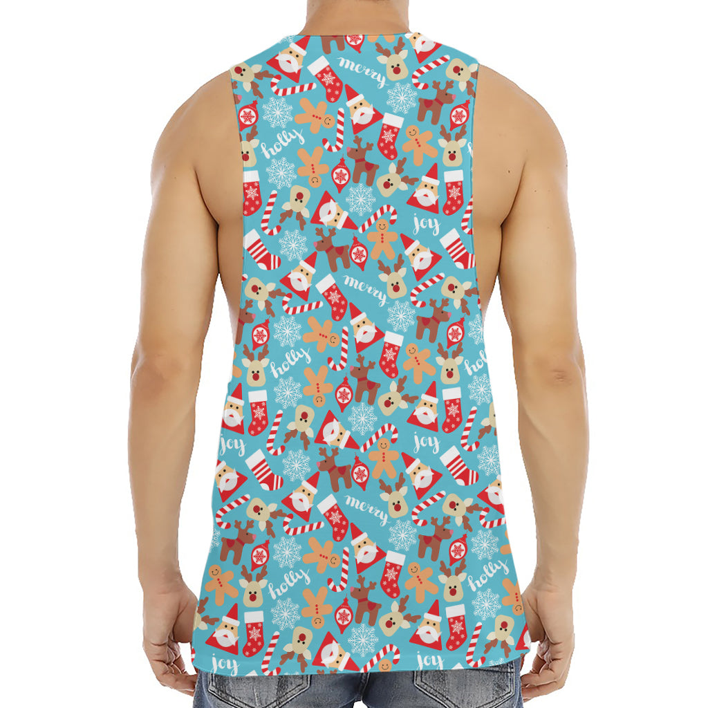 Cute Christmas Elements Pattern Print Men's Muscle Tank Top