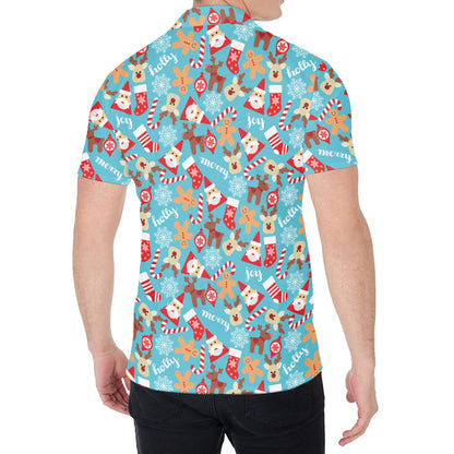 Cute Christmas Elements Pattern Print Men's Shirt