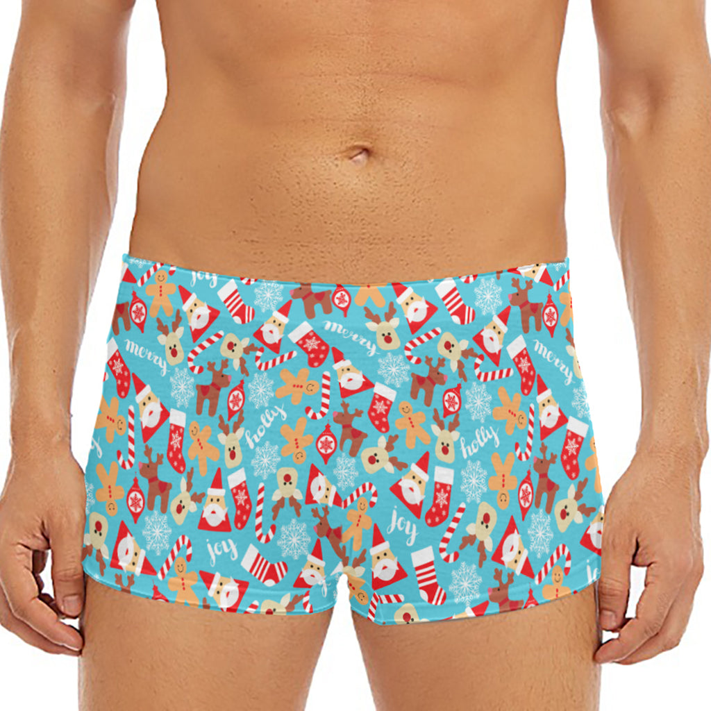 Cute Christmas Elements Pattern Print Men's Short Boxer Briefs
