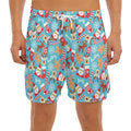 Cute Christmas Elements Pattern Print Men's Split Running Shorts