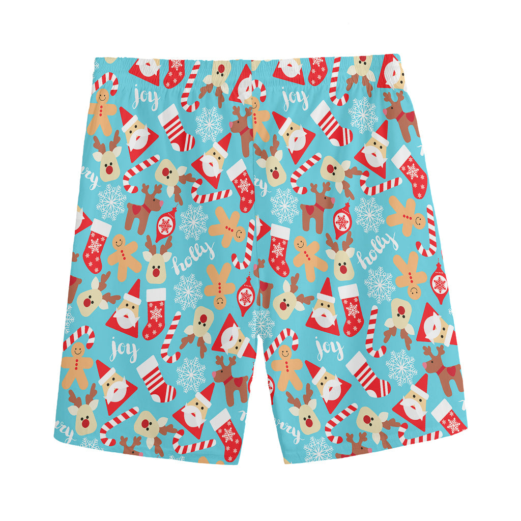Cute Christmas Elements Pattern Print Men's Sports Shorts