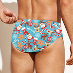 Cute Christmas Elements Pattern Print Men's Swim Briefs