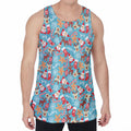 Cute Christmas Elements Pattern Print Men's Velvet Tank Top