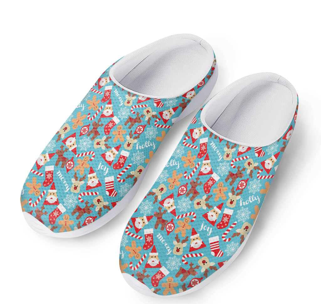Cute Christmas Elements Pattern Print Mesh Casual Shoes