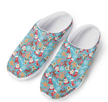 Cute Christmas Elements Pattern Print Mesh Casual Shoes