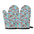 Cute Christmas Elements Pattern Print Oven Mitts