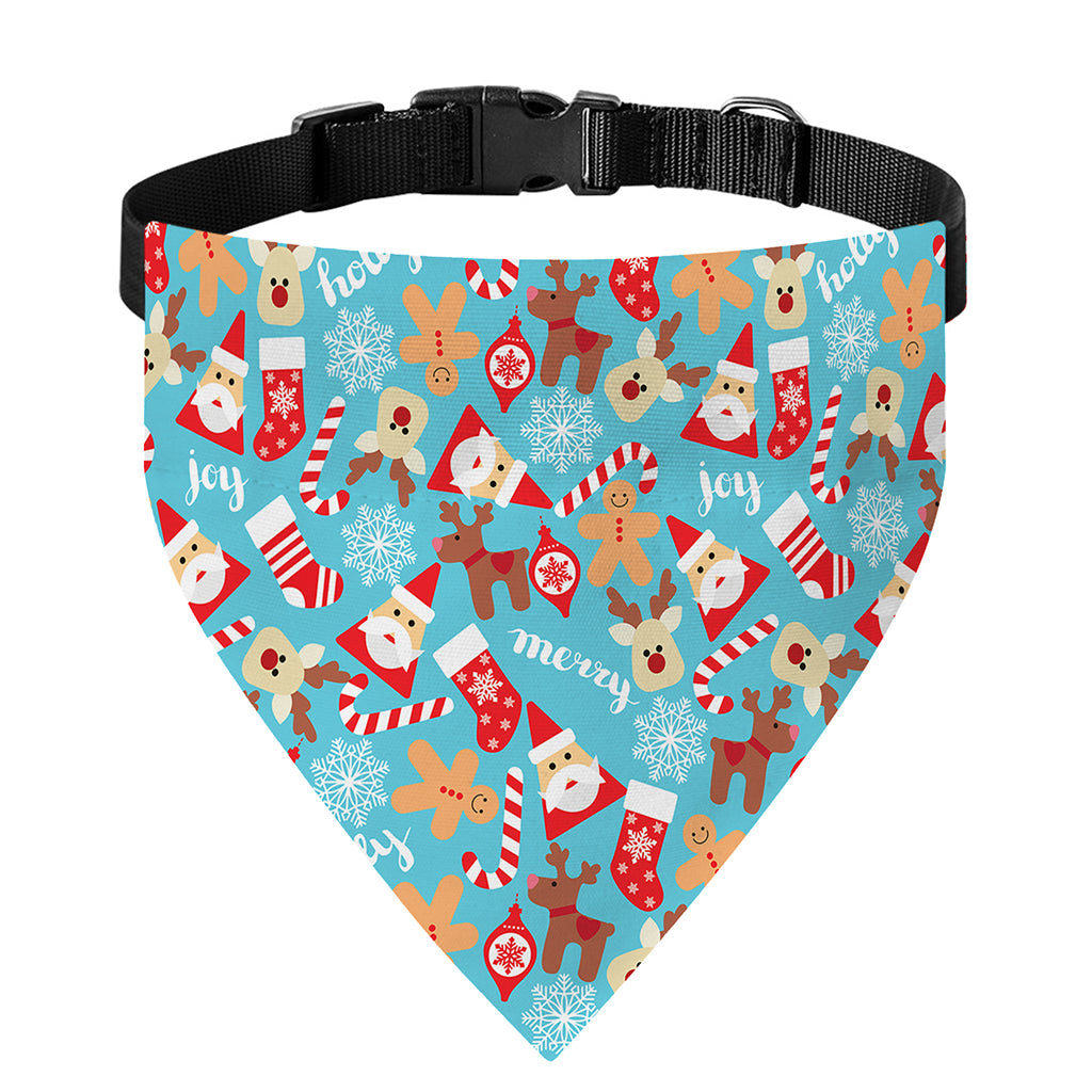 Cute Christmas Elements Pattern Print Over The Collar Dog Bandana