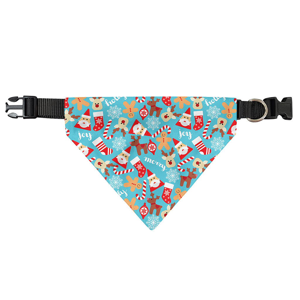 Cute Christmas Elements Pattern Print Over The Collar Dog Bandana