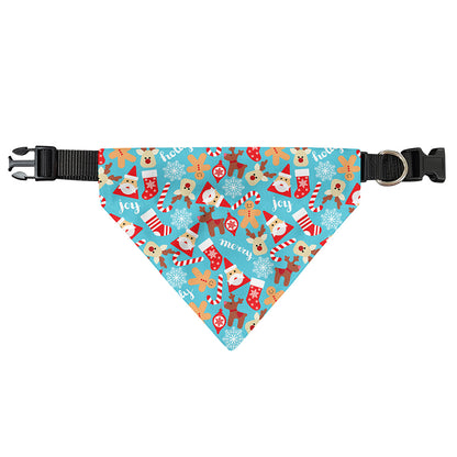 Cute Christmas Elements Pattern Print Over The Collar Dog Bandana