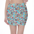 Cute Christmas Elements Pattern Print Pencil Mini Skirt