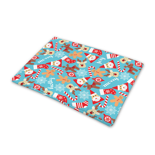 Cute Christmas Elements Pattern Print Pet Cooling Mat Cover
