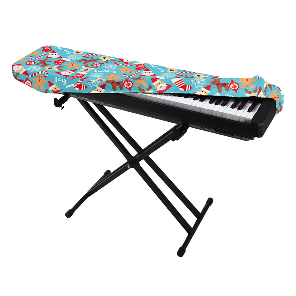 Cute Christmas Elements Pattern Print Piano Keyboard Cover