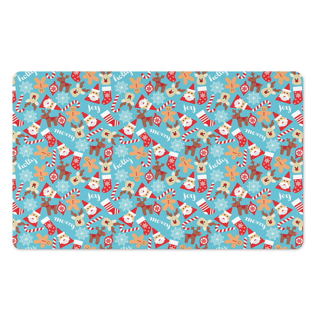 Cute Christmas Elements Pattern Print Polyester Doormat