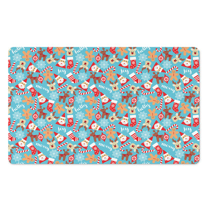 Cute Christmas Elements Pattern Print Polyester Doormat