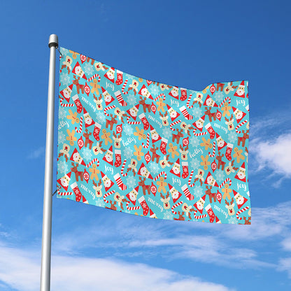 Cute Christmas Elements Pattern Print Polyester Flag