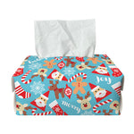 Cute Christmas Elements Pattern Print Rectangle Tissue Box Cover